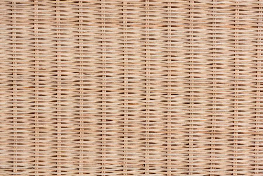 bali & pari Damita Scallop Natural Rattan Chest with Lift-top Lid - Coastal Boho Style Storage Bench for Bedroom, Entryway, or Living Room Organization FredCo