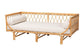 bali & pari Davida Modern Bohemian Natural Brown Rattan Daybed FredCo
