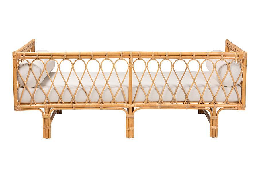 bali & pari Davida Modern Bohemian Natural Brown Rattan Daybed FredCo