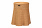 Bali & Pari Dayo Round Scalloped Natural Rattan Console Table with Drawer – Handwoven Coastal Entryway Accent FredCo
