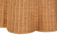 Bali & Pari Dayo Round Scalloped Natural Rattan Console Table with Drawer – Handwoven Coastal Entryway Accent FredCo