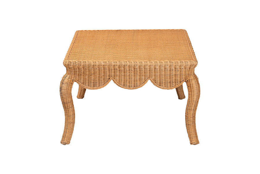 Wicker square side table with curved legs, ideal for home furniture from FredCo International
