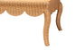 Wicker coffee table with scalloped edge and curved legs, FredCo International furniture