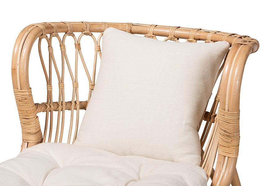 bali & pari Delara Modern Bohemian Natural Brown Rattan Chaise FredCo