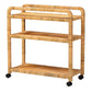 bali & pari Delphine Modern Bohemian Natural Rattan Kitchen Cart FredCo