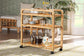 bali & pari Delphine Modern Bohemian Natural Rattan Kitchen Cart FredCo
