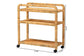 bali & pari Delphine Modern Bohemian Natural Rattan Kitchen Cart FredCo