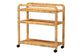 bali & pari Delphine Modern Bohemian Natural Rattan Kitchen Cart FredCo