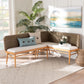 bali & pari Denver Modern Bohemian Natural Seagrass and Acacia Wood 2-Piece Dining Nook Banquette Set FredCo