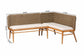 bali & pari Denver Modern Bohemian Natural Seagrass and Acacia Wood 2-Piece Dining Nook Banquette Set FredCo