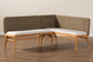bali & pari Denver Modern Bohemian Natural Seagrass and Acacia Wood 2-Piece Dining Nook Banquette Set FredCo