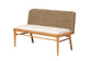 bali & pari Denver Modern Bohemian Natural Seagrass and Acacia Wood 2-Piece Dining Nook Banquette Set FredCo