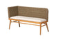bali & pari Denver Modern Bohemian Natural Seagrass and Acacia Wood 2-Piece Dining Nook Banquette Set FredCo