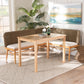 bali & pari Denver Modern Bohemian Natural Seagrass and Acacia Wood 3-Piece Dining Nook Set FredCo