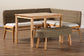 bali & pari Denver Modern Bohemian Natural Seagrass and Acacia Wood 4-Piece Dining Nook Set FredCo