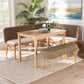bali & pari Denver Modern Bohemian Natural Seagrass and Acacia Wood 4-Piece Dining Nook Set FredCo