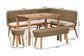 bali & pari Denver Modern Bohemian Natural Seagrass and Acacia Wood 5-Piece Dining Nook Set FredCo