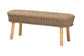 bali & pari Denver Modern Bohemian Natural Seagrass and Acacia Wood Accent Bench FredCo