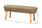 bali & pari Denver Modern Bohemian Natural Seagrass and Acacia Wood Accent Bench FredCo