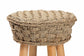 bali & pari Denver Modern Bohemian Natural Seagrass and Acacia Wood Stool FredCo