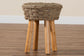 bali & pari Denver Modern Bohemian Natural Seagrass and Acacia Wood Stool FredCo