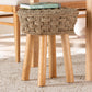 bali & pari Denver Modern Bohemian Natural Seagrass and Acacia Wood Stool FredCo