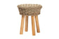 bali & pari Denver Modern Bohemian Natural Seagrass and Acacia Wood Stool FredCo