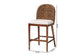 bali & pari Denver Modern Bohemian Walnut Brown Finished Acacia Wood and Seagrass 2-Piece Counter Stool Set FredCo
