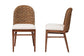 bali & pari Denver Modern Bohemian Walnut Brown Finished Acacia Wood and Seagrass 2-Piece Dining Chair Set FredCo