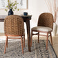 bali & pari Denver Modern Bohemian Walnut Brown Finished Acacia Wood and Seagrass 2-Piece Dining Chair Set FredCo