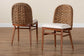 bali & pari Denver Modern Bohemian Walnut Brown Finished Acacia Wood and Seagrass 2-Piece Dining Chair Set FredCo