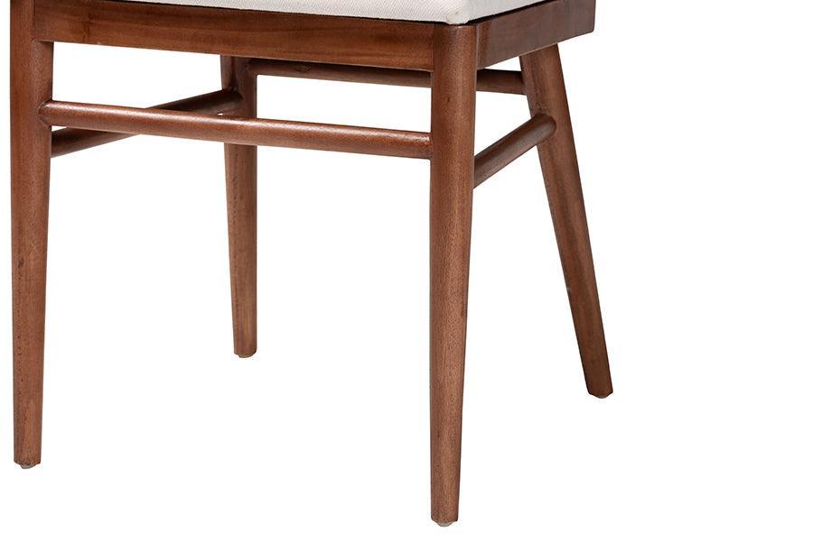 bali & pari Denver Modern Bohemian Walnut Brown Finished Acacia Wood and Seagrass 2-Piece Dining Chair Set FredCo