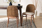 bali & pari Denver Modern Bohemian Walnut Brown Finished Acacia Wood and Seagrass 2-Piece Dining Chair Set FredCo