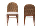 bali & pari Denver Modern Bohemian Walnut Brown Finished Acacia Wood and Seagrass 2-Piece Dining Chair Set FredCo