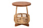 bali & pari Derenik Natural Rattan and Mahogany Wood End Table - Boho Accent Side Table with Woven Basket Base, Coastal Style Nightstand or Living Room Table FredCo