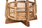 bali & pari Derenik Natural Rattan and Mahogany Wood End Table - Boho Accent Side Table with Woven Basket Base, Coastal Style Nightstand or Living Room Table FredCo