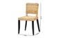 bali & pari Dermot Modern Bohemian Dark Brown Finished Wood and Natural Rattan 2-Piece Dining Chair Set FredCo