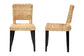 bali & pari Dermot Modern Bohemian Dark Brown Finished Wood and Natural Rattan 2-Piece Dining Chair Set FredCo