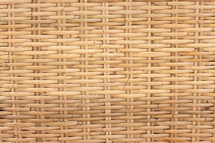 bali & pari Dermot Modern Bohemian Dark Brown Finished Wood and Natural Rattan 2-Piece Dining Chair Set FredCo