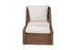 bali & pari Derris Bohemian Peanut Brown Braided Rattan 2-Piece Arm Chair and Footstool Set FredCo