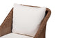bali & pari Derris Bohemian Peanut Brown Braided Rattan 2-Piece Arm Chair and Footstool Set FredCo