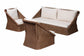 bali & pari Derris Bohemian Peanut Brown Braided Rattan 3-Piece Living Room Set FredCo
