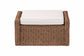 bali & pari Derris Bohemian Peanut Brown Braided Rattan Footstool FredCo