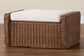 bali & pari Derris Bohemian Peanut Brown Braided Rattan Footstool FredCo