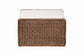 bali & pari Derris Bohemian Peanut Brown Braided Rattan Footstool FredCo