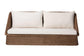 bali & pari Derris Bohemian Peanut Brown Braided Rattan Sofa FredCo