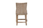 bali & pari Derris Natural Rattan Counter Stool with Cushion - Tall Wingback Stool with Solid Mango Wood Legs and Footrest, Boho Coastal Style for Kitchen Island or Dining Area Seating, Greywashed FredCo