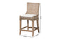 bali & pari Derris Natural Rattan Counter Stool with Cushion - Tall Wingback Stool with Solid Mango Wood Legs and Footrest, Boho Coastal Style for Kitchen Island or Dining Area Seating, Greywashed FredCo