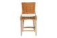 bali & pari Derris Natural Rattan Counter Stool with Cushion - Tall Wingback Stool with Solid Mango Wood Legs and Footrest, Boho Coastal Style for Kitchen Island or Dining Area Seating, Light Honey FredCo
