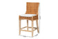 bali & pari Derris Natural Rattan Counter Stool with Cushion - Tall Wingback Stool with Solid Mango Wood Legs and Footrest, Boho Coastal Style for Kitchen Island or Dining Area Seating, Light Honey FredCo
